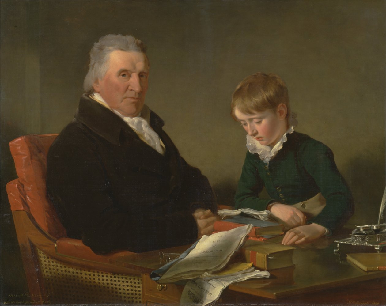 Francis Noel Clarke Mundy和他的孙子William Mundy（1809） 作者 拉姆齐·理查德·雷纳格（Ramsay Richard Reinagle）