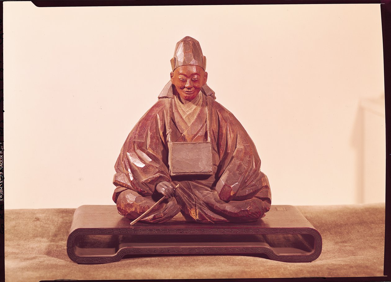 巴托时代坐着的雕像（1644-94）江户时代（1603-1868）（木头） 作者 冉古