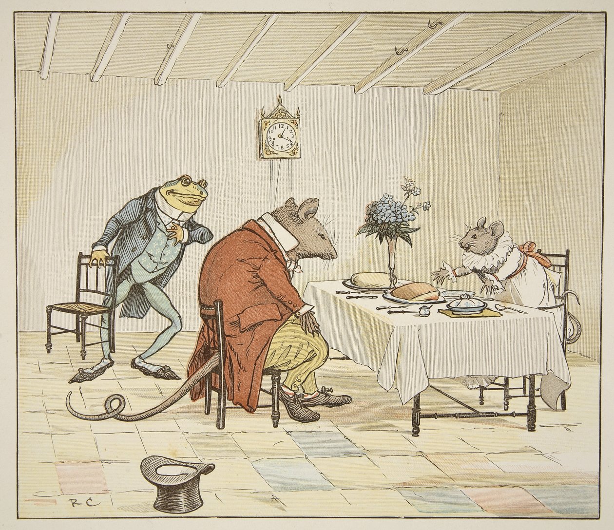 祈祷，老鼠小姐，你会给我们一些啤酒，插图来自&39;A Frog他会A-Wooing Go&39;，酒吧。作者：Frederick Warne und Co. 作者 伦道夫·卡尔德科特