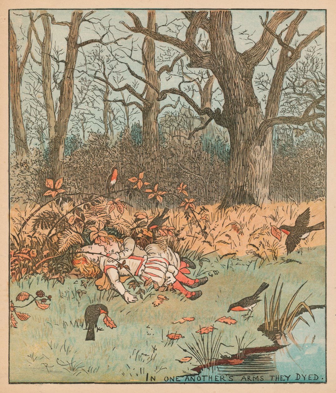 树林中的婴儿，c1878年。 作者 伦道夫·卡尔德科特