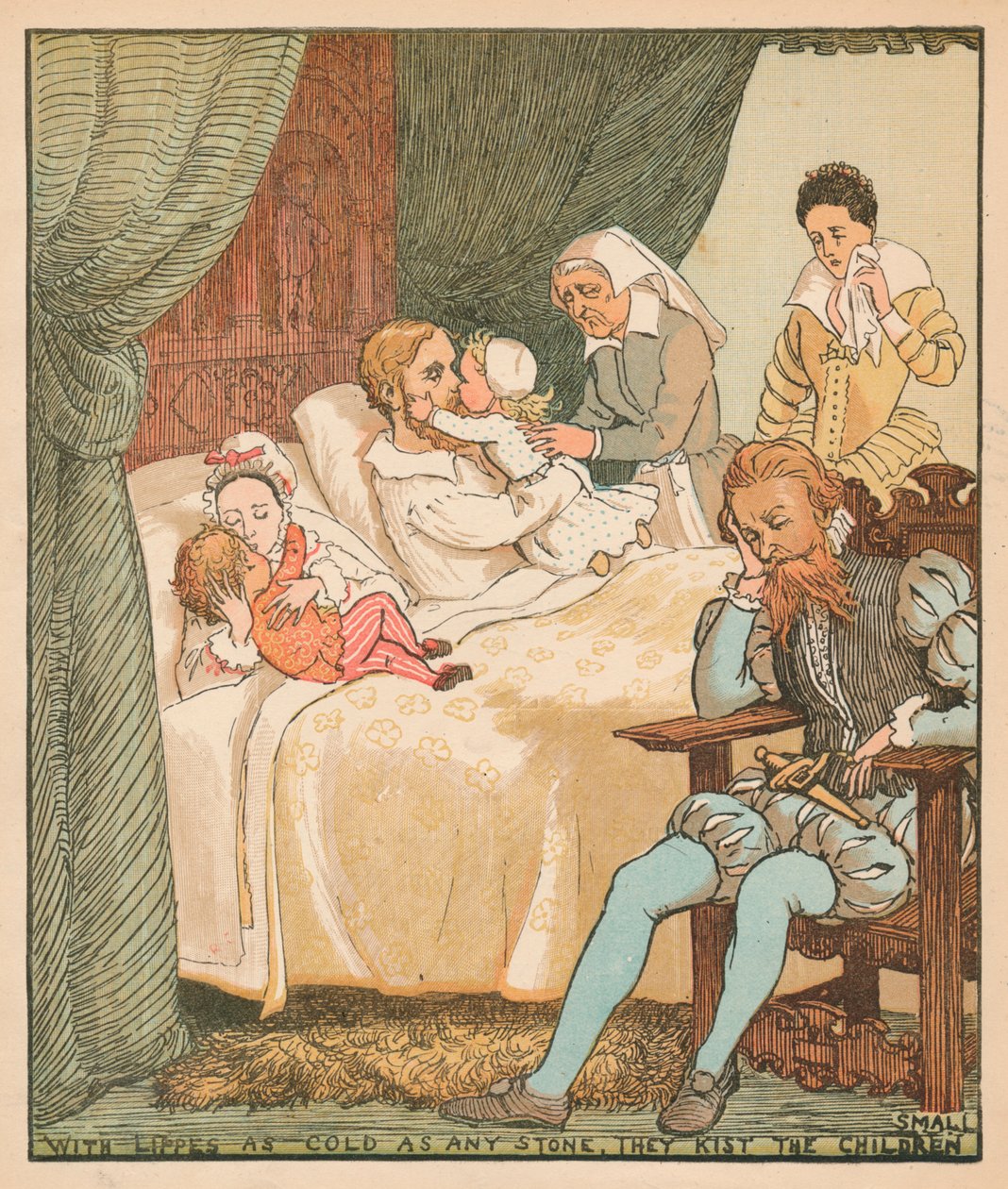 他们的嘴唇像任何石头一样寒冷，因此请Kist The Child Small，c1878。 作者 伦道夫·卡尔德科特