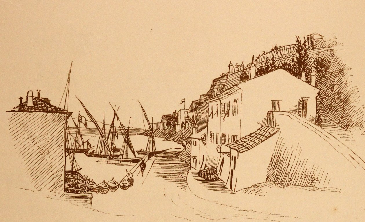 法国南部当地渔村，1884 年 作者 伦道夫·卡尔德科特
