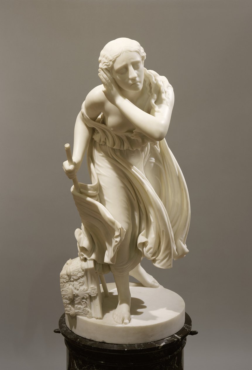 庞贝的盲女花Nydia，约1888年（大理石）。 作者 伦道夫·罗杰斯（Randolph Rogers）