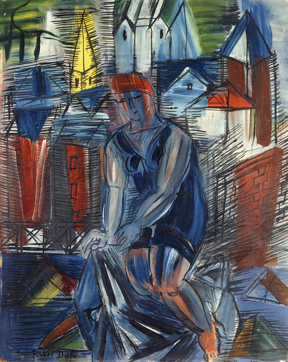Bather (baigneuse)，约 1950 年（木板油画） 作者 拉乌尔·杜菲