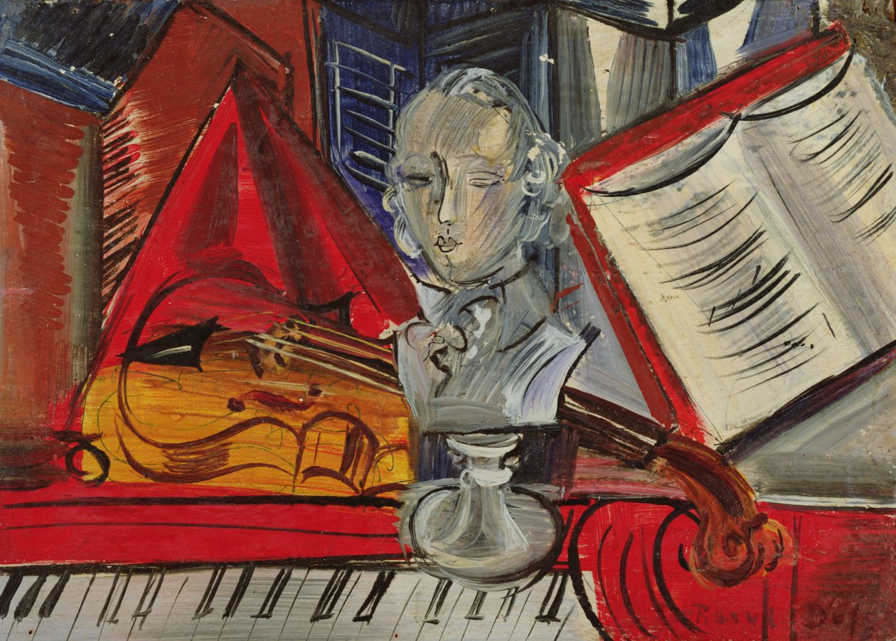 向莫扎特致敬，约 1945 年（布面油画） 作者 拉乌尔·杜菲