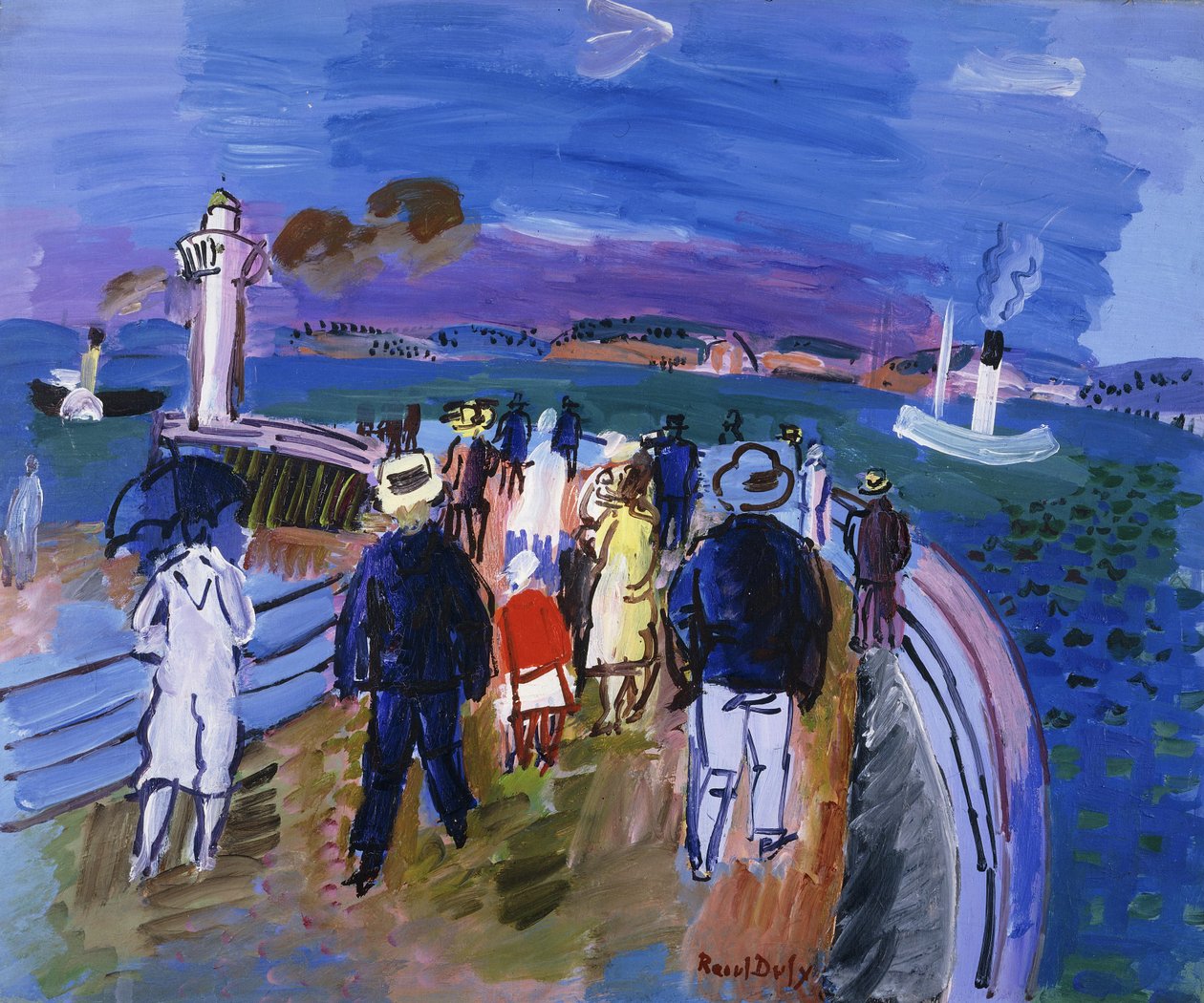 昂弗勒尔码头; Le Quai de Honfleur 作者 拉乌尔·杜菲
