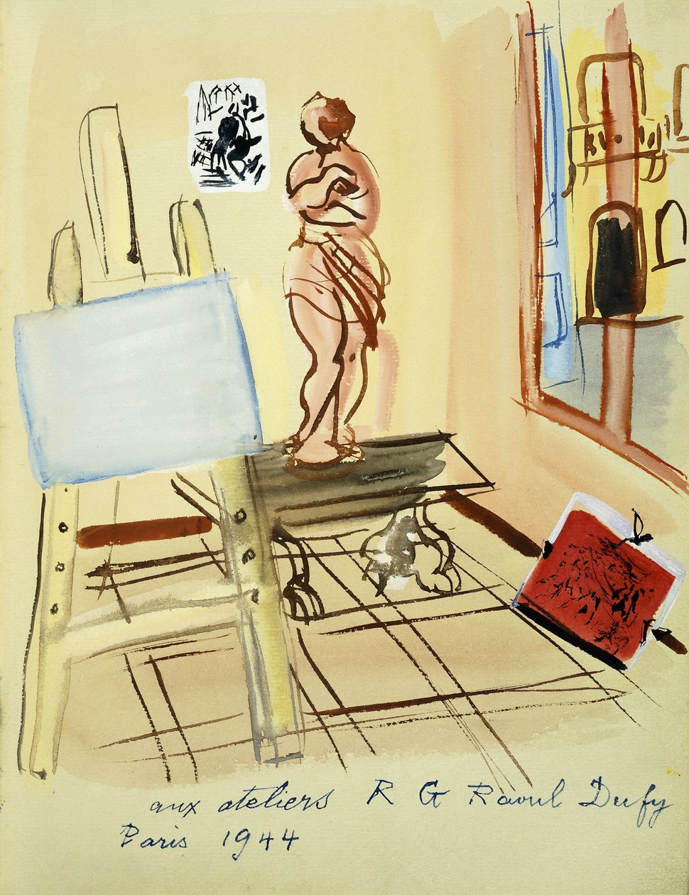 在工作室；Dans l