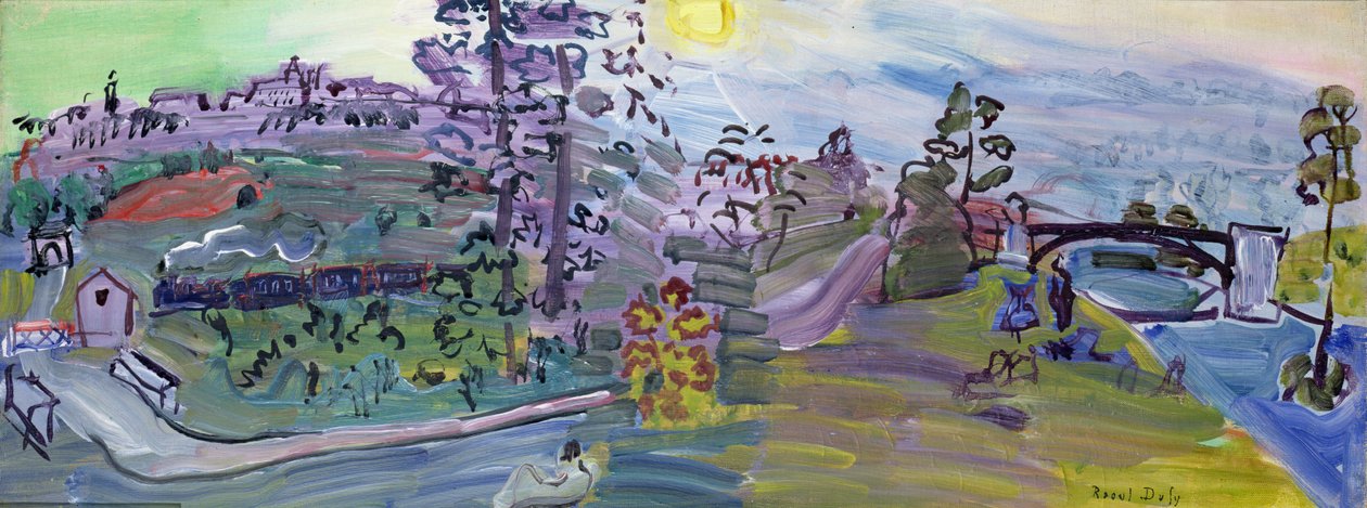 朗格尔风景，约 1933 年（布面油画） 作者 拉乌尔·杜菲