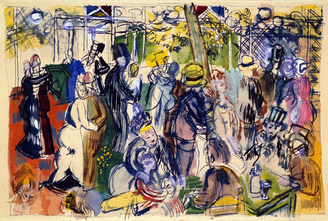 Le Moulin de la Galette（水彩、钢笔和墨水） 作者 拉乌尔·杜菲