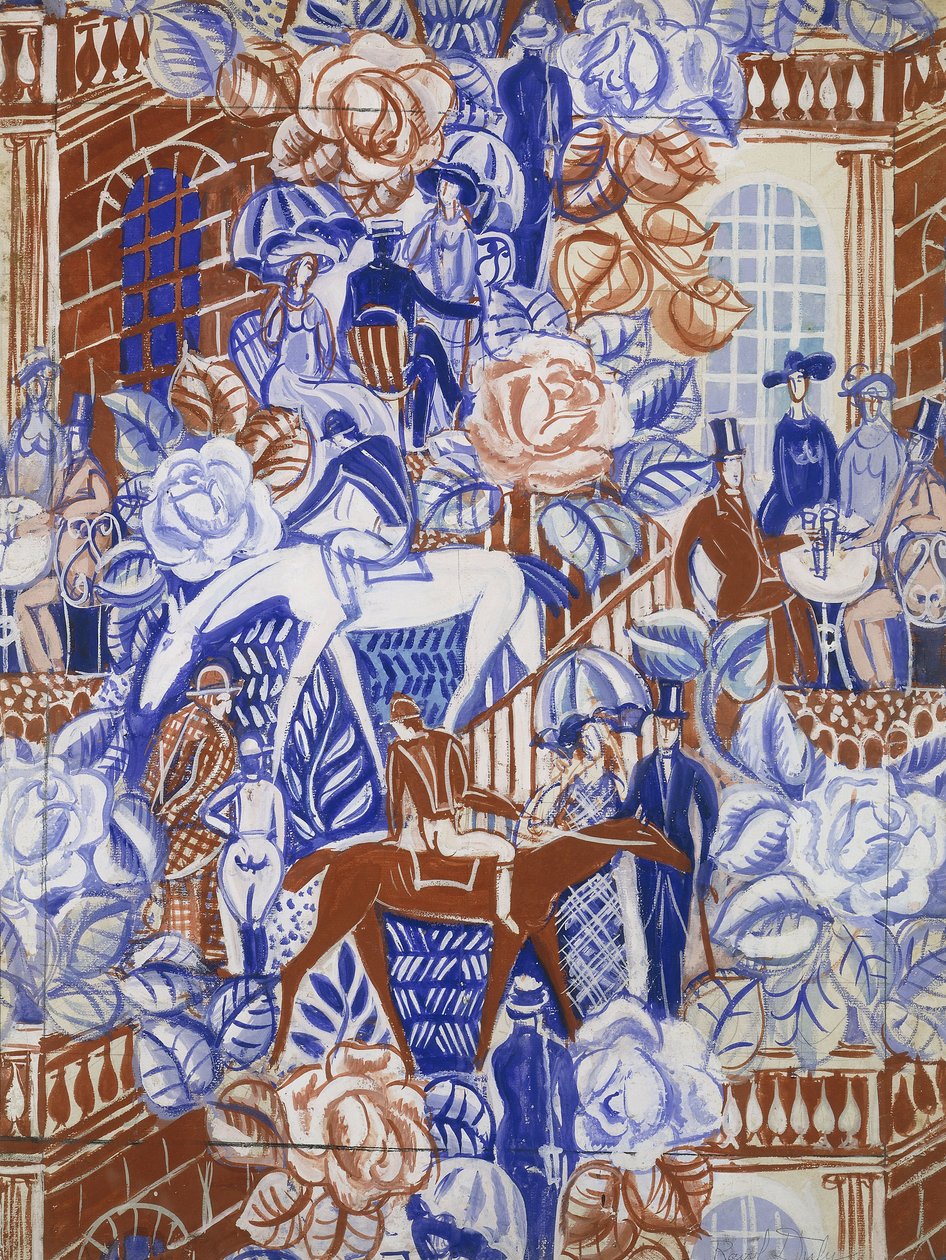 Les Elegantes a la Bagatelle，约 1919-20 年（纸面水粉画） 作者 拉乌尔·杜菲