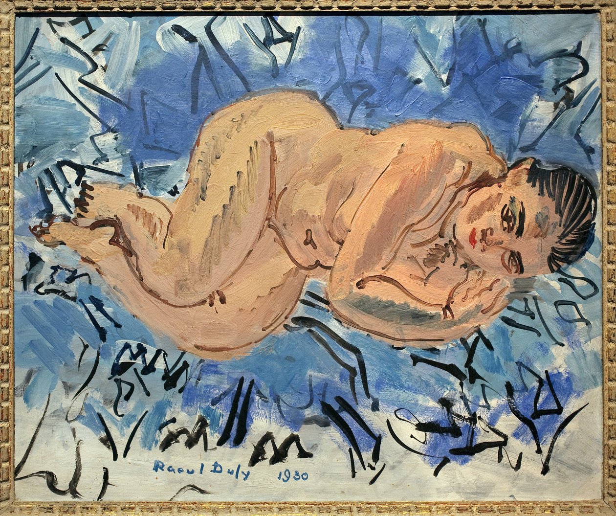 女性裸体。拉乌尔-杜菲（1877-1953 年）的画作，布面油画 作者 拉乌尔·杜菲