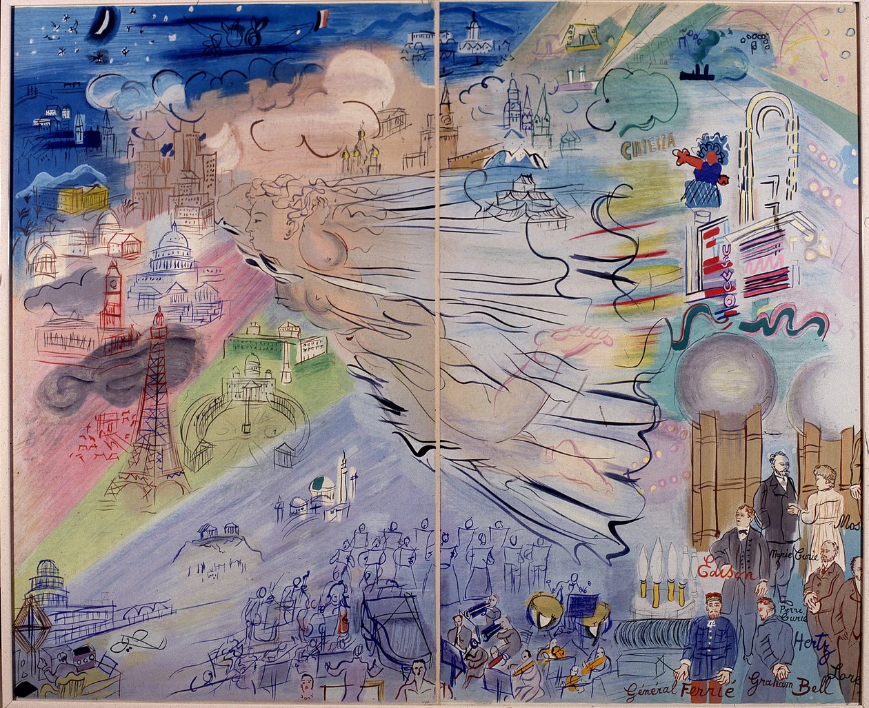 拉乌尔-杜菲（Raoul Dufy，1877-1953 年）的绘画作品《La Fee Electricite》。 作者 拉乌尔·杜菲