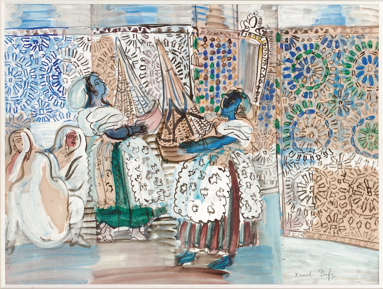 与马拉喀什帕夏的招待会（水粉画、水彩和铅笔，纸本） 作者 拉乌尔·杜菲