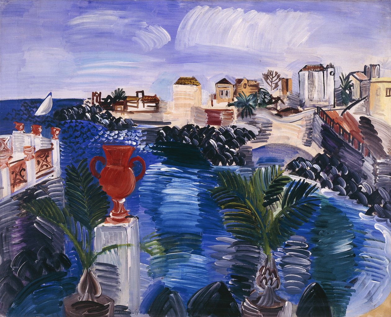 西西里乡村；Paysage de Sicile，约 1922-23 年（布面油画） 作者 拉乌尔·杜菲