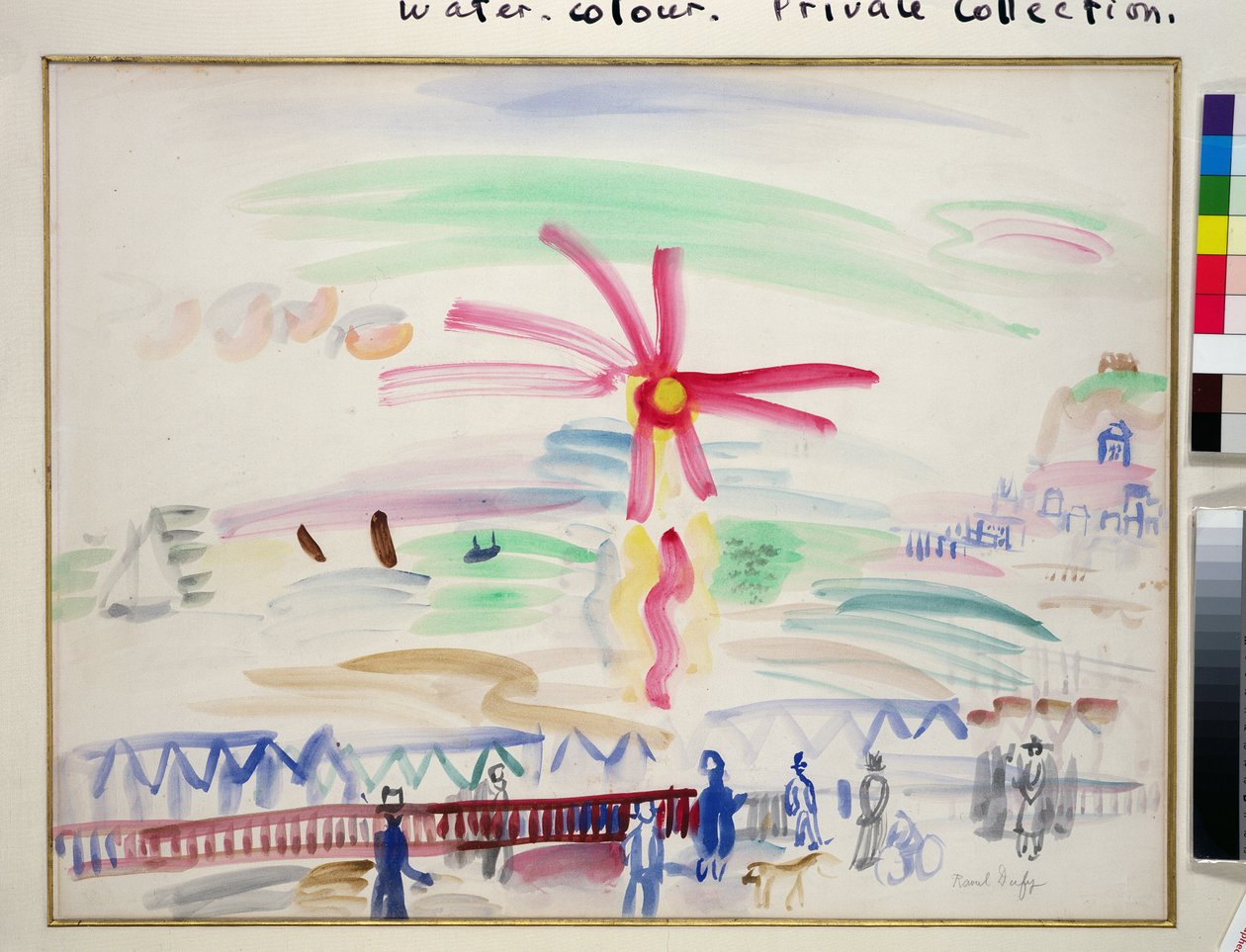 圣阿德雷斯日落，约 1924 年（纸面水彩画） 作者 拉乌尔·杜菲