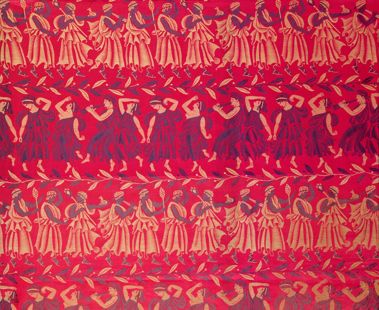 拉乌尔-杜菲（Raoul Dufy，1878-1953 年）设计的丝绸锦缎 "奥菲斯的行列"，由比安奇尼-费里埃织造 作者 拉乌尔·杜菲