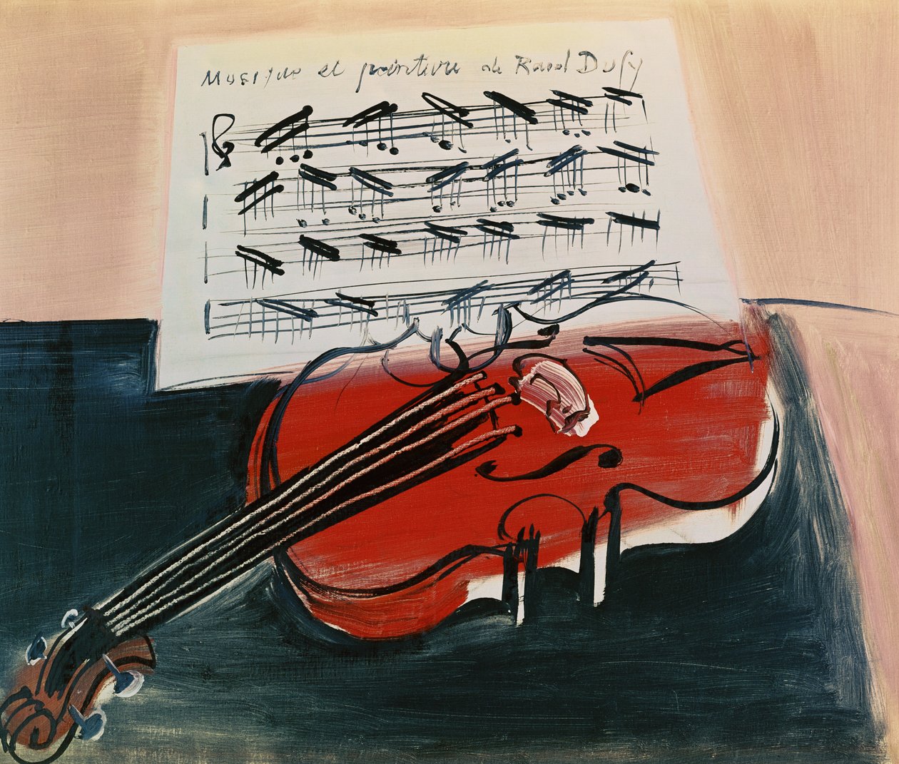 红色小提琴》，约 1948 年（布面油画） 作者 拉乌尔·杜菲