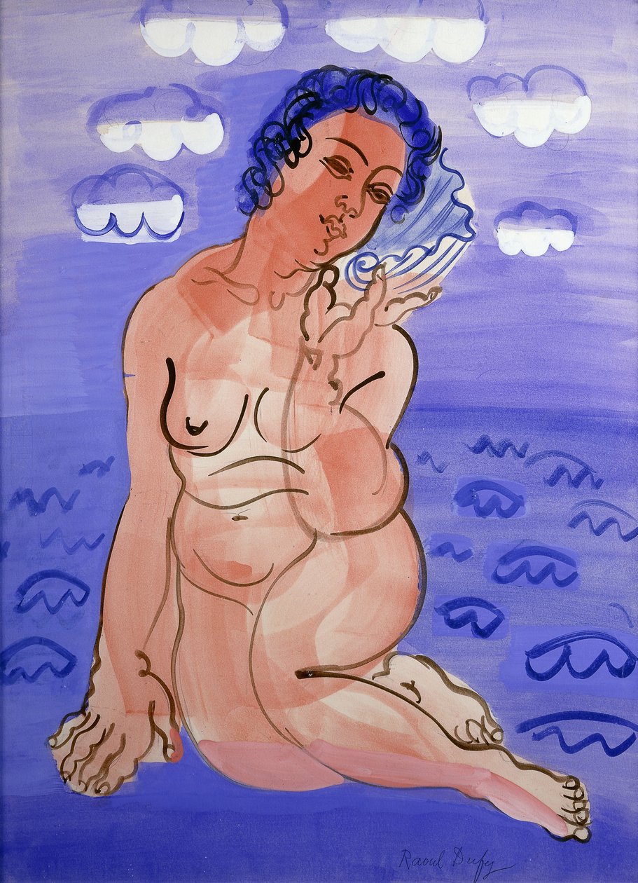 贝壳维纳斯》，约 1925-1930 年（纸上铅笔水彩和水粉画） 作者 拉乌尔·杜菲