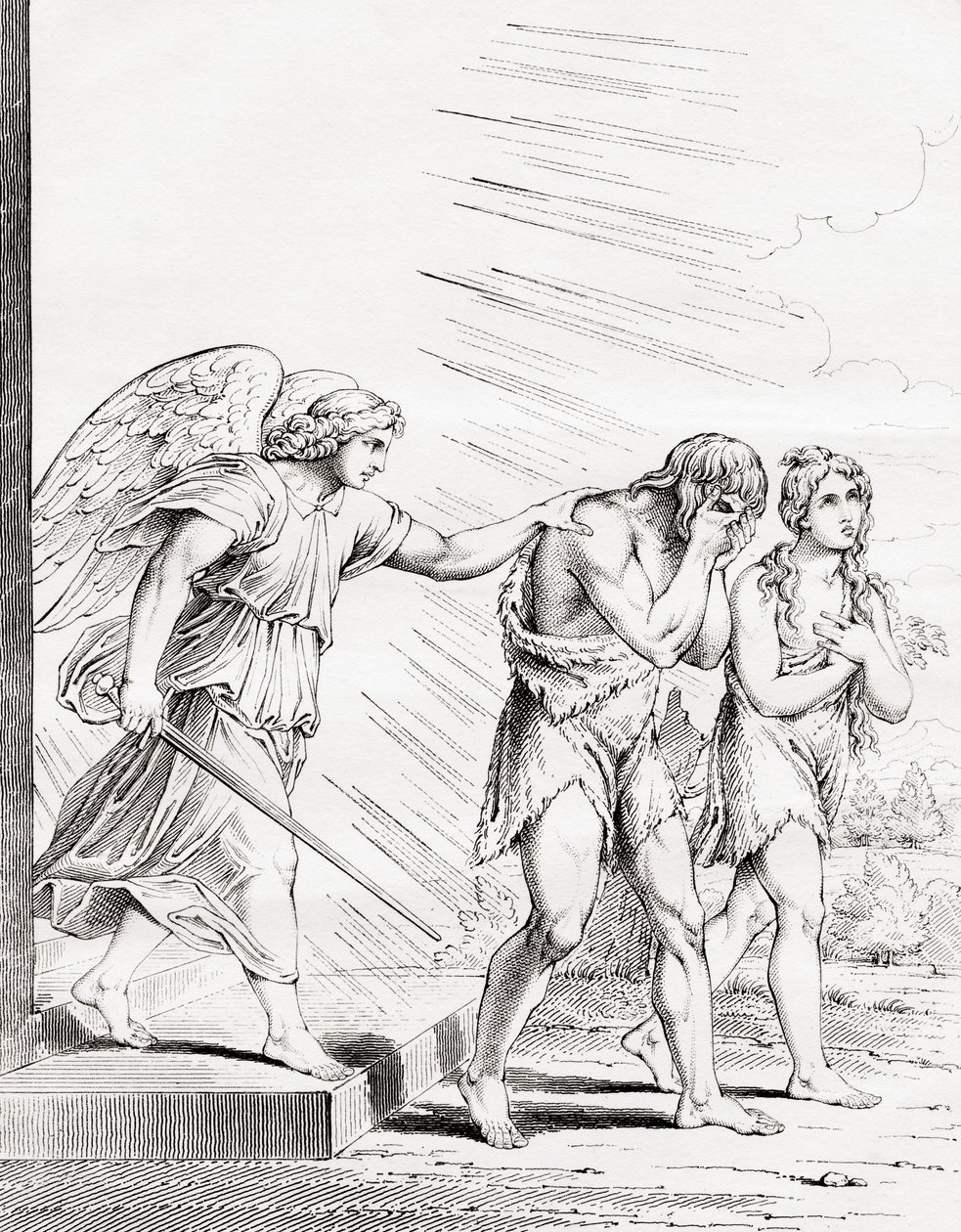 亚当和夏娃驱逐出了19世纪的天堂 作者 拉斐尔（Raffaello Sanzio Raphael）