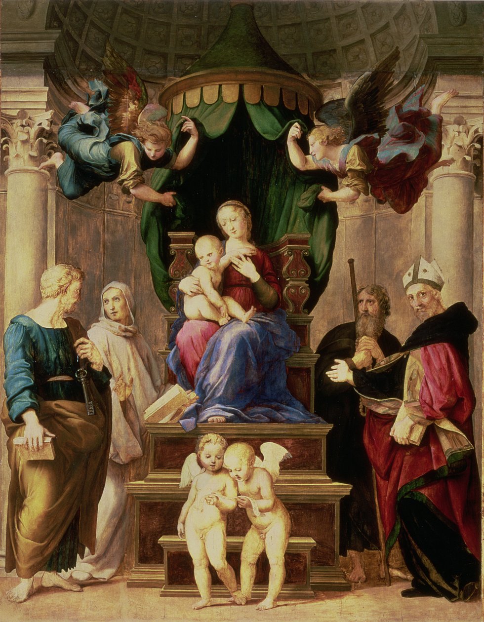 Baldacchino的麦当娜（小组） 作者 拉斐尔（Raffaello Sanzio Raphael）