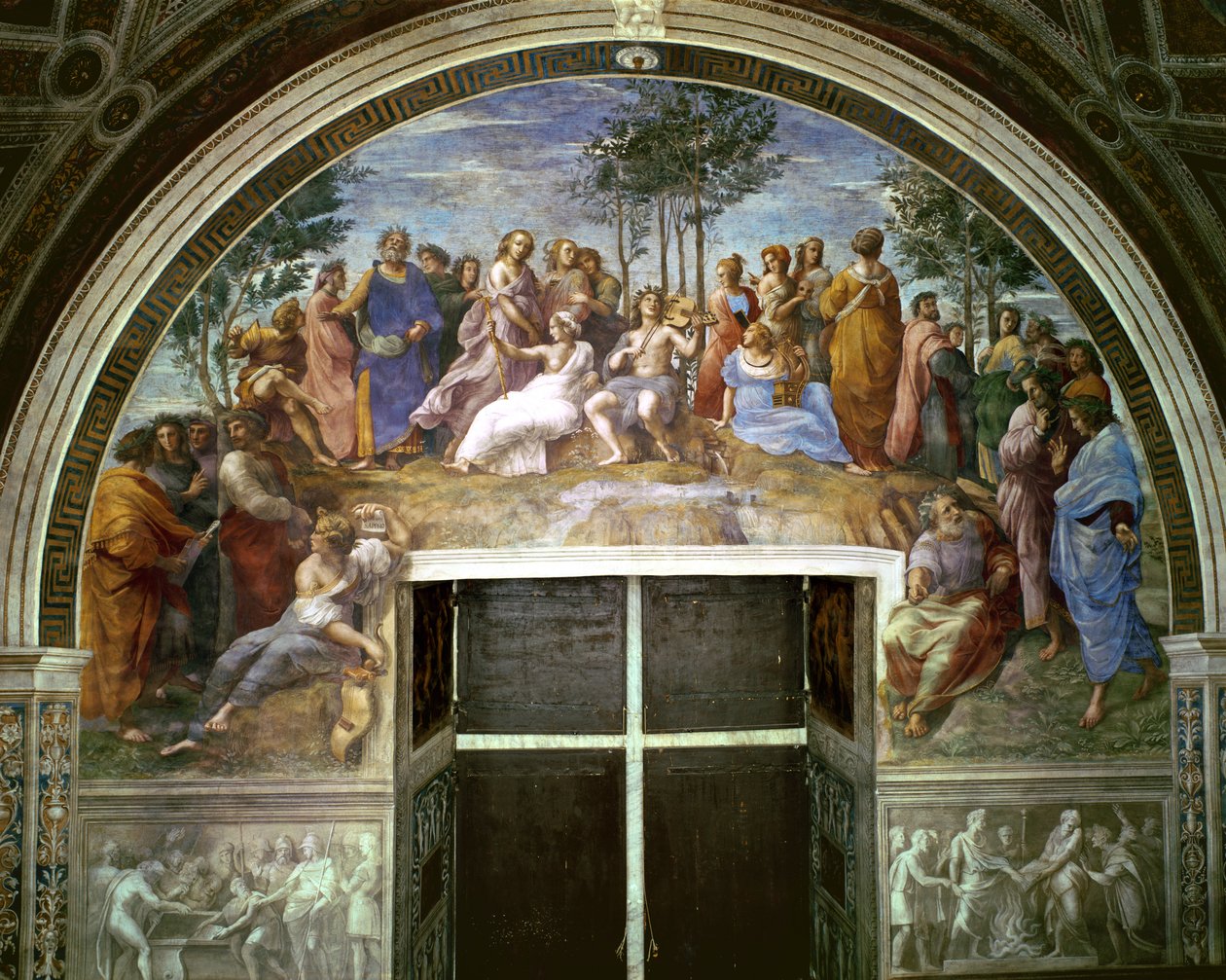 Parnassus，来自Stanza della Segnatura，1510-11（另见16879） 作者 拉斐尔（Raffaello Sanzio Raphael）