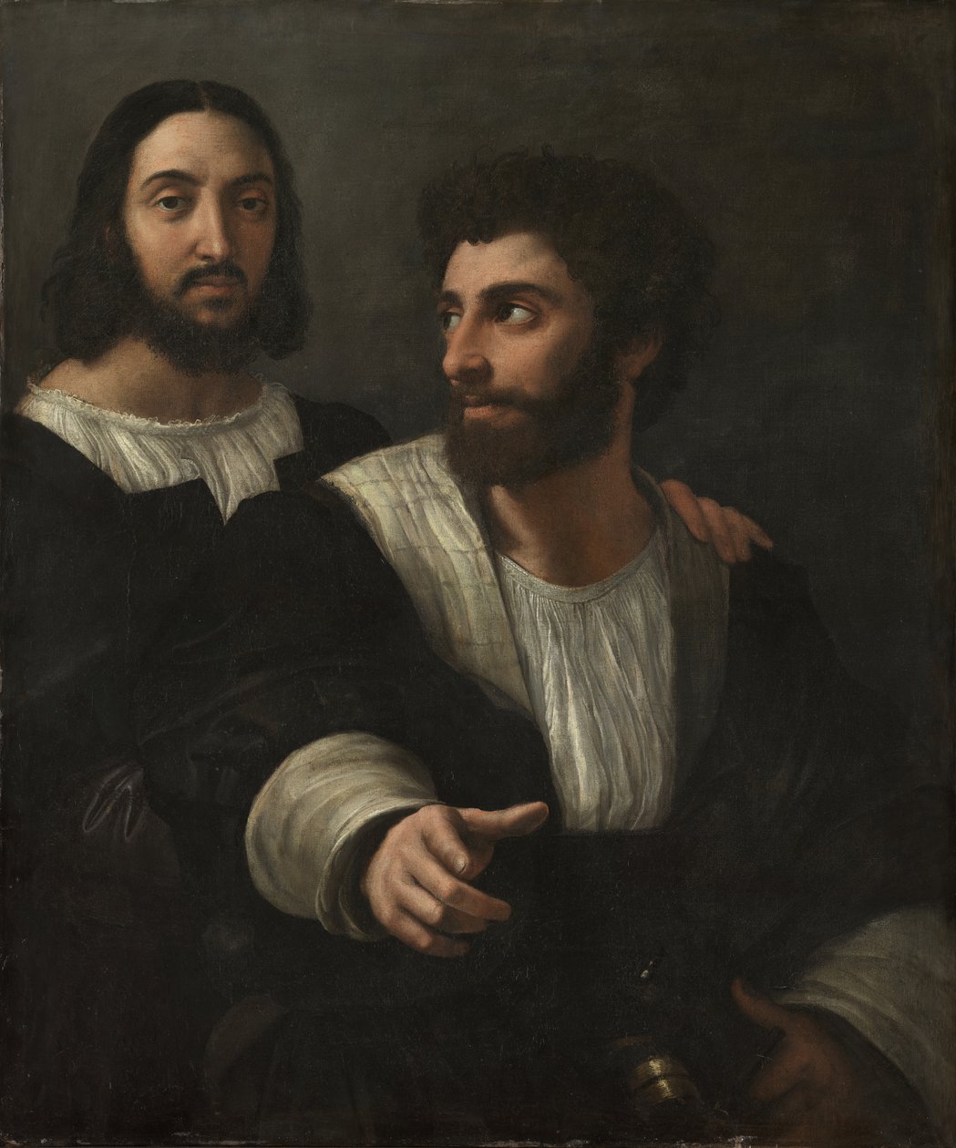 与朋友的艺术家的肖像 作者 拉斐尔（Raffaello Sanzio Raphael）