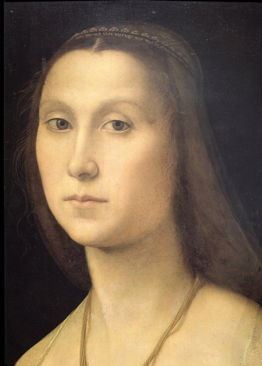 女人的肖像（La Muta），1507（细节）（见21465,205589） 作者 拉斐尔（Raffaello Sanzio Raphael）