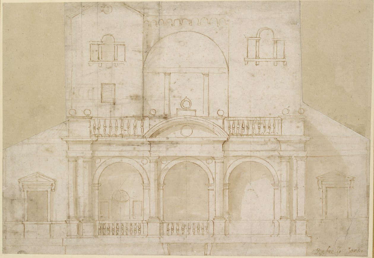 直：建筑设计 作者 拉斐尔（Raffaello Sanzio Raphael）