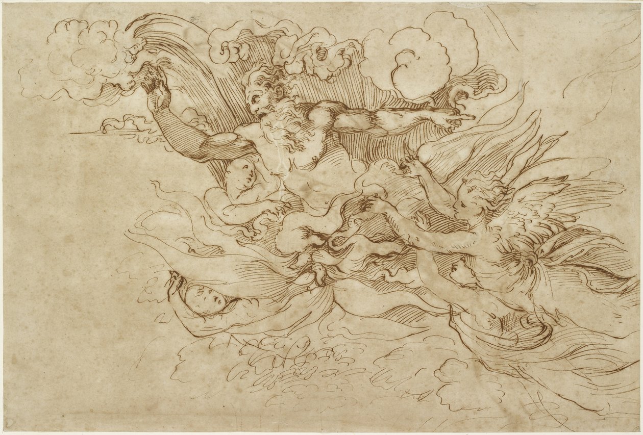 直言：研究上帝出现在摩西，WA 1846.138 作者 拉斐尔（Raffaello Sanzio Raphael）