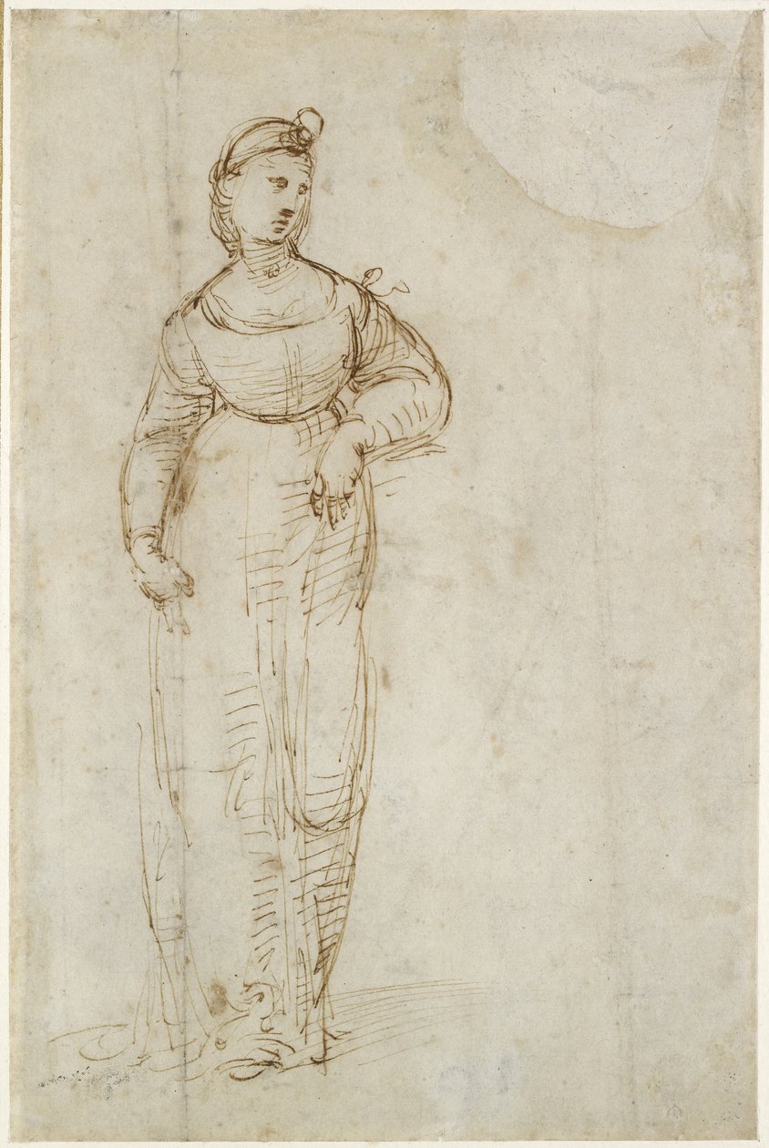 Recto：研究St Catherine，WA1846.168 作者 拉斐尔（Raffaello Sanzio Raphael）
