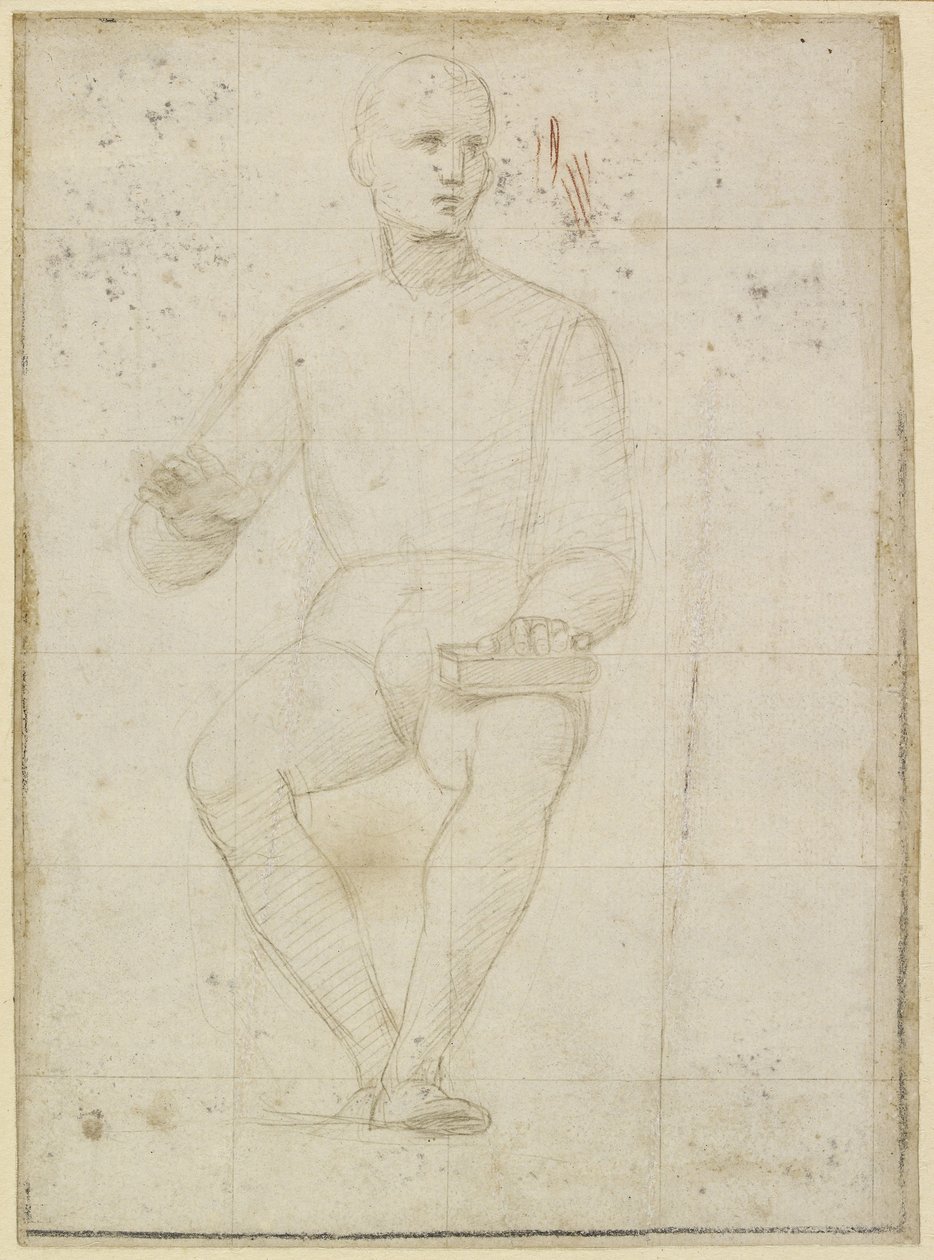 Recto：坐着的人的研究，WA1846.174 作者 拉斐尔（Raffaello Sanzio Raphael）