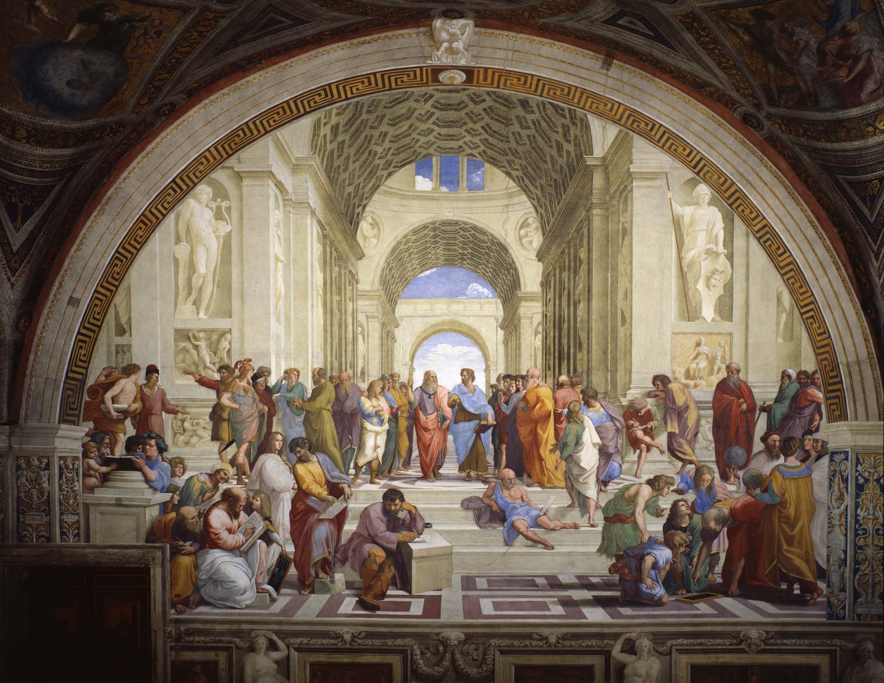 Stanza della Segnatura在梵蒂冈为教皇朱利叶斯二世，壁画壁画 作者 拉斐尔（Raffaello Sanzio Raphael）