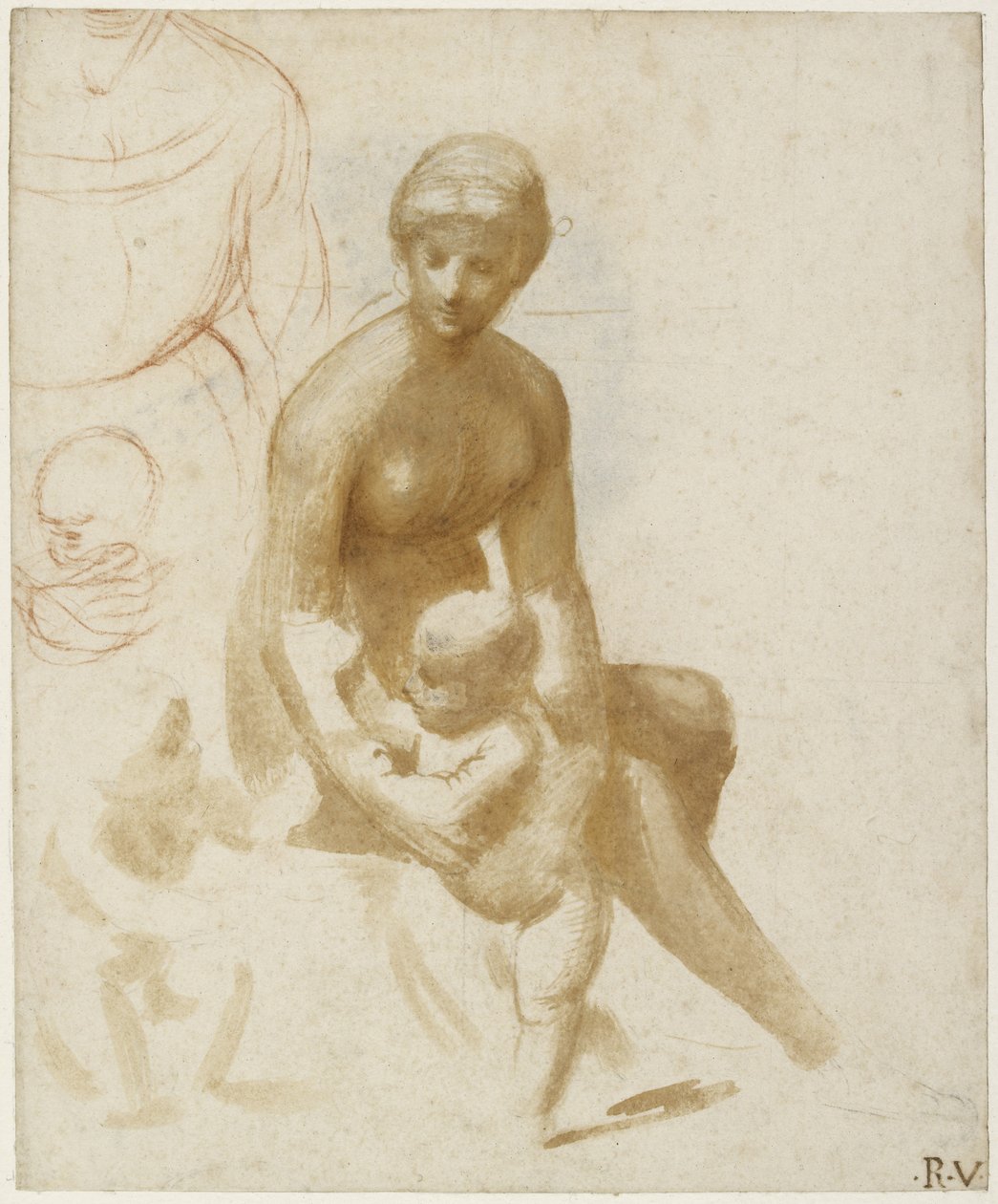 与圣婴的圣母和儿童的研究，WA1846.161 作者 拉斐尔（Raffaello Sanzio Raphael）