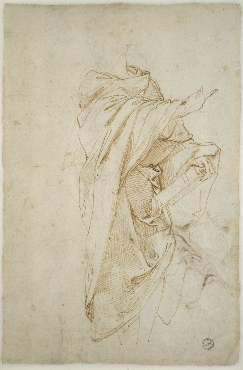 研究图维吉尔（白纸上的笔和棕色墨水） 作者 拉斐尔（Raffaello Sanzio Raphael）