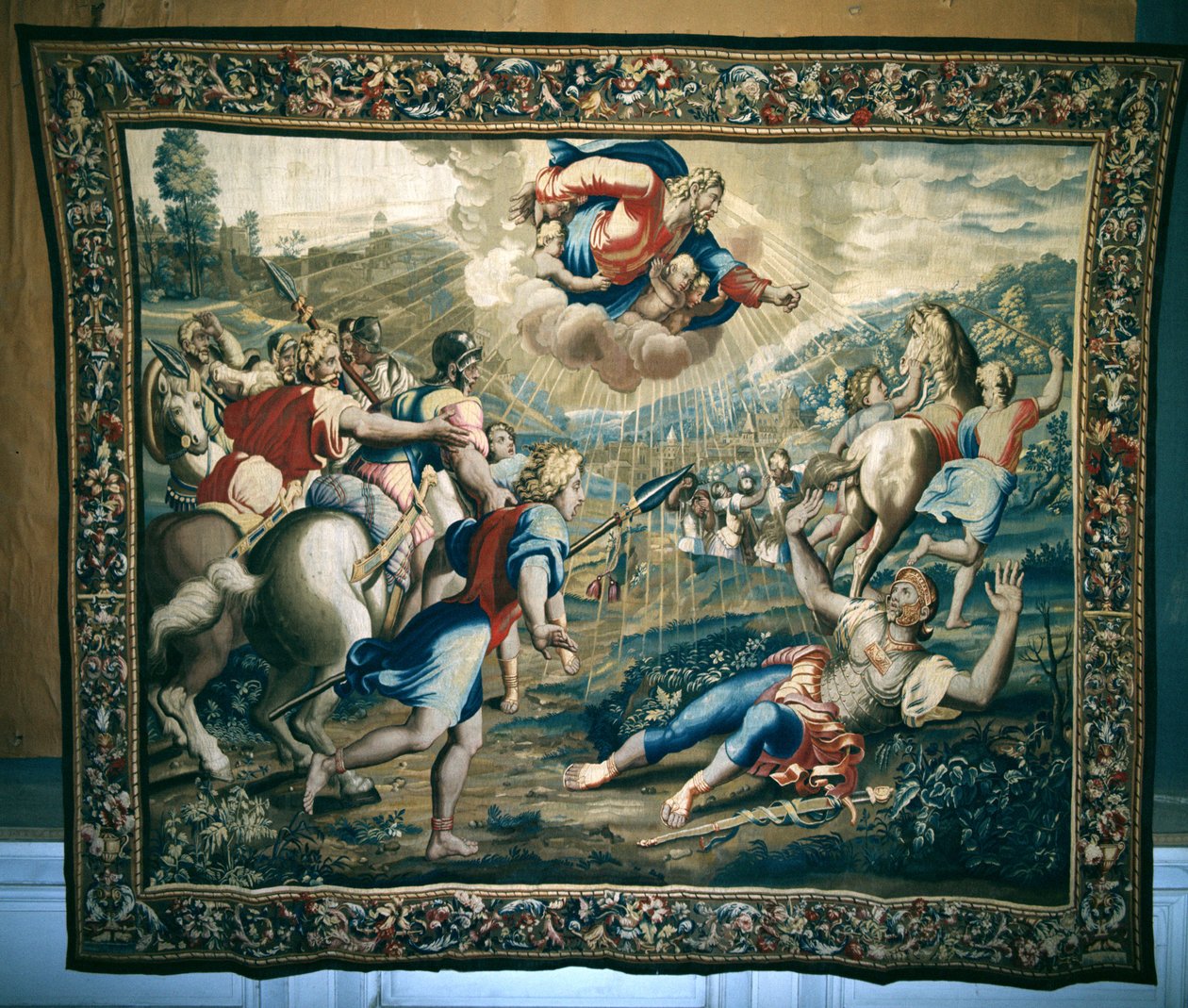 圣保罗的转换，描绘使徒行传的系列，在菲利普·佩格尔（1641-1705）1695-98（羊毛挂毯）的指导下在博韦工作室编织 作者 拉斐尔（Raffaello Sanzio Raphael）