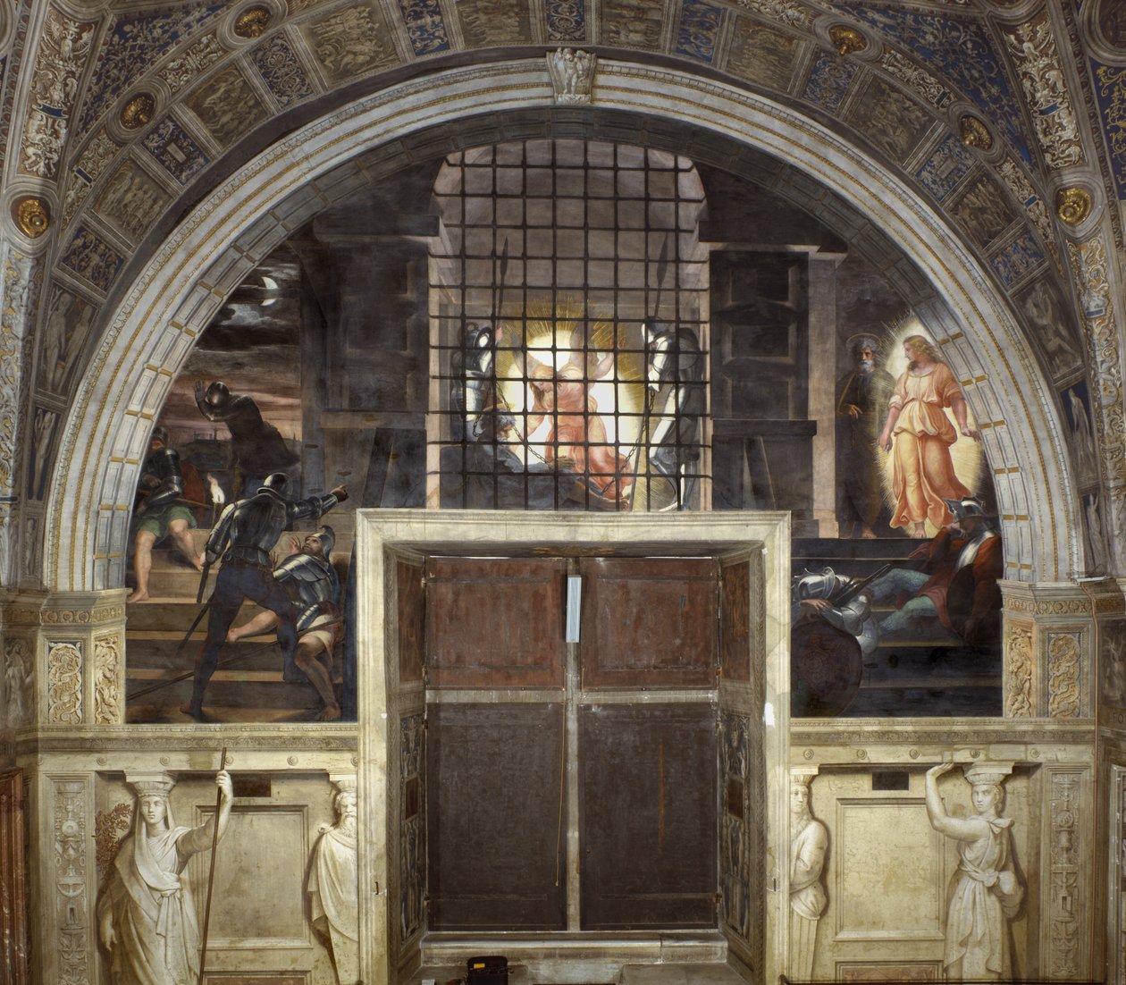 解放圣彼得，Heliodorus室，1514年 作者 拉斐尔（Raffaello Sanzio Raphael）