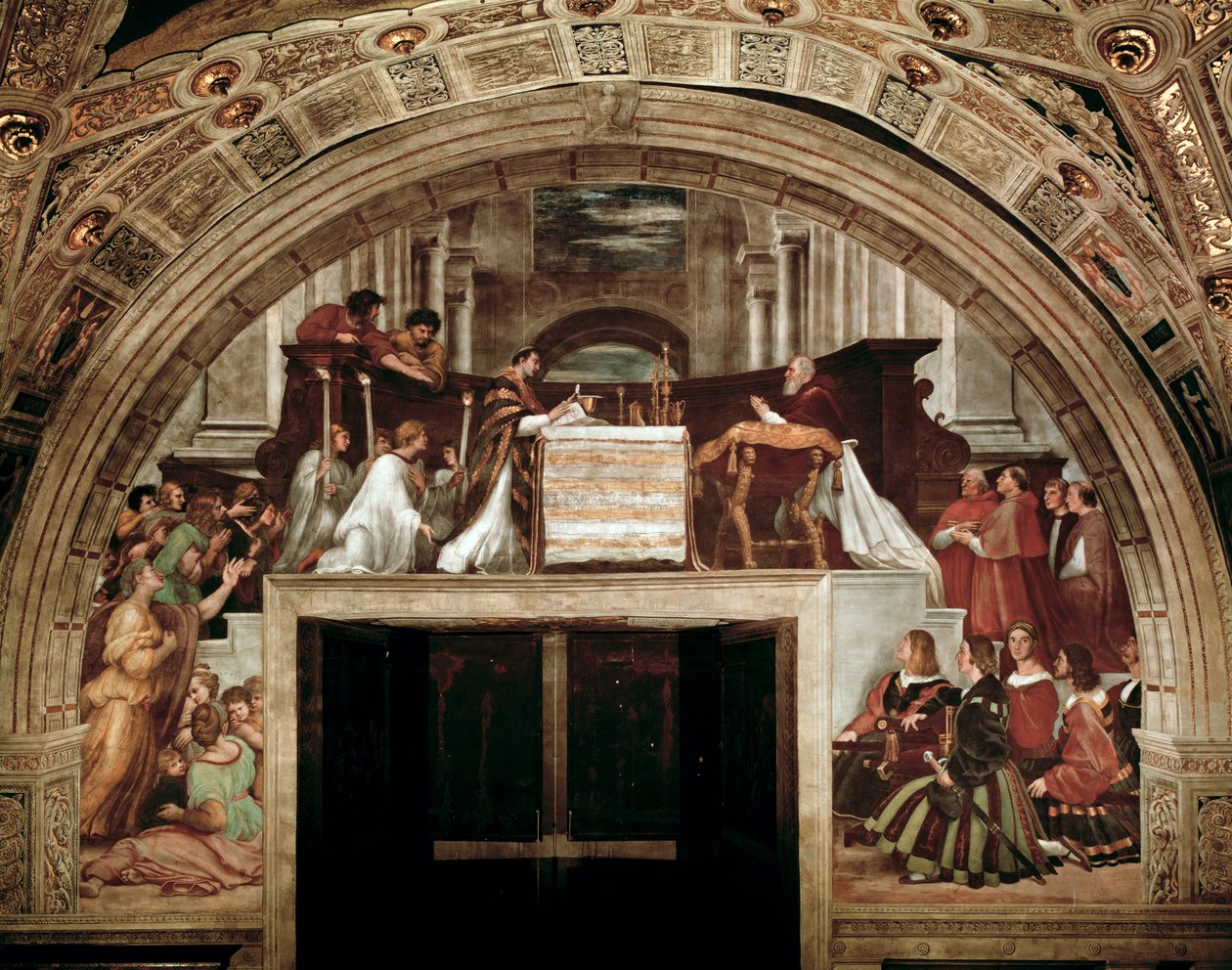 博尔塞纳的弥撒，来自Stanza dell&39;Eliodor，1511-14 作者 拉斐尔（Raffaello Sanzio Raphael）