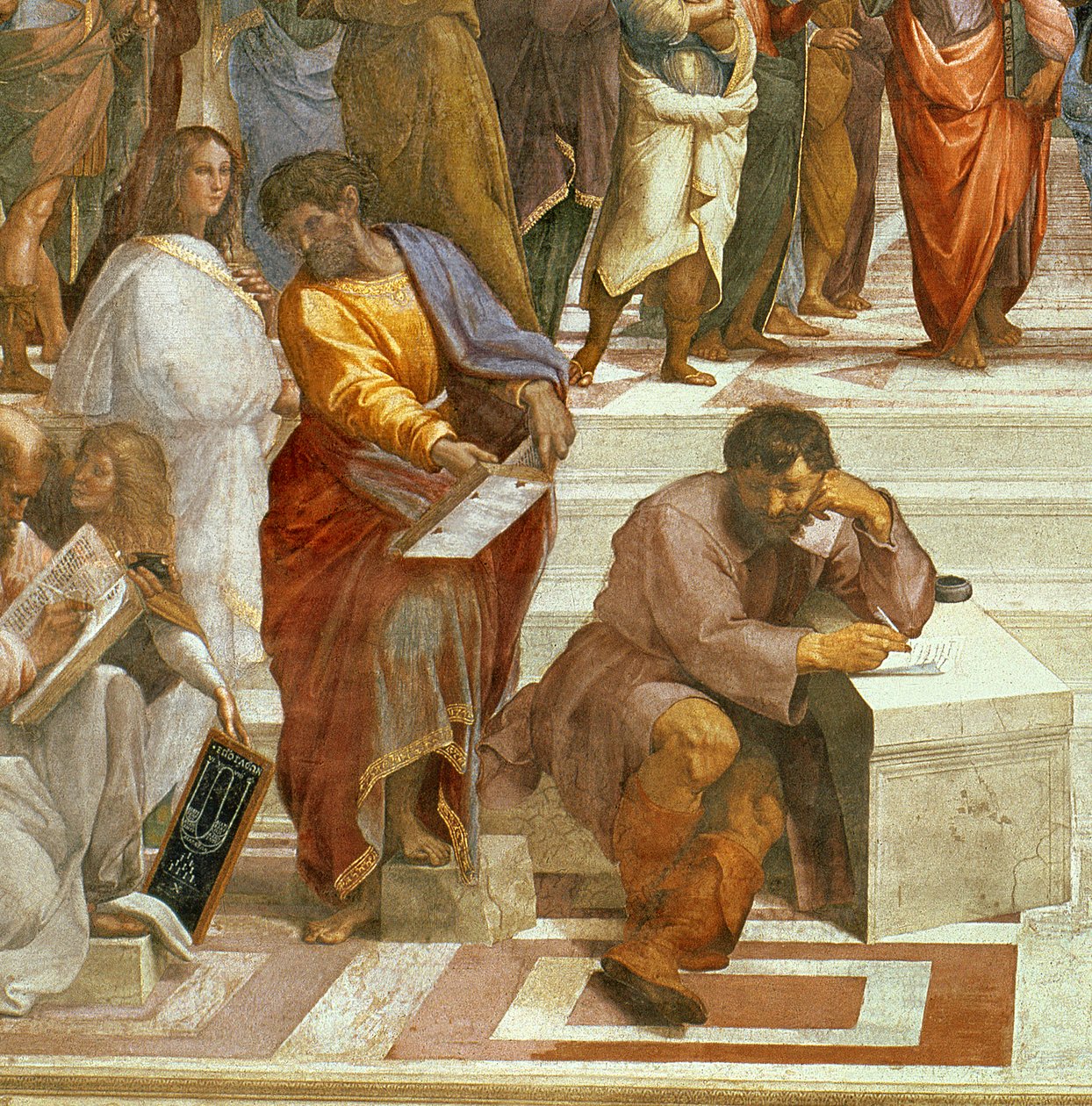 雅典学院，左侧数字的细节，1510-11壁画细节87597 作者 拉斐尔（Raffaello Sanzio Raphael）