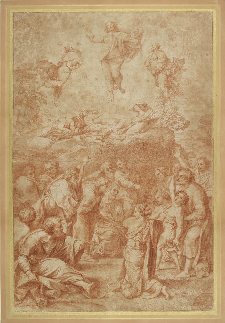 基督的变形（纸上的红色粉笔） 作者 拉斐尔（Raffaello Sanzio Raphael）
