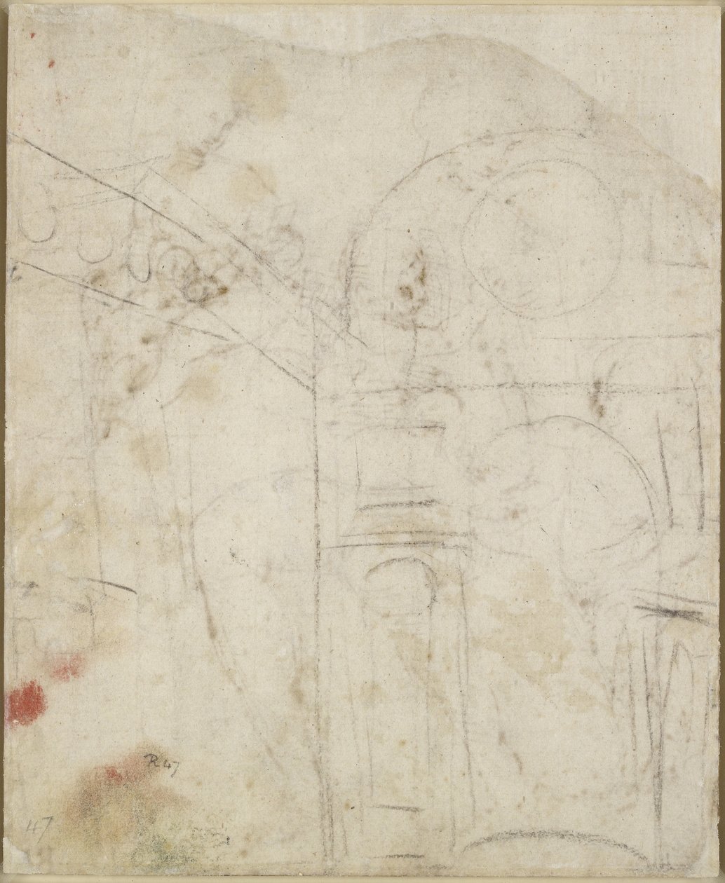Verso：一个利基的建筑细节，WA1846.159 作者 拉斐尔（Raffaello Sanzio Raphael）