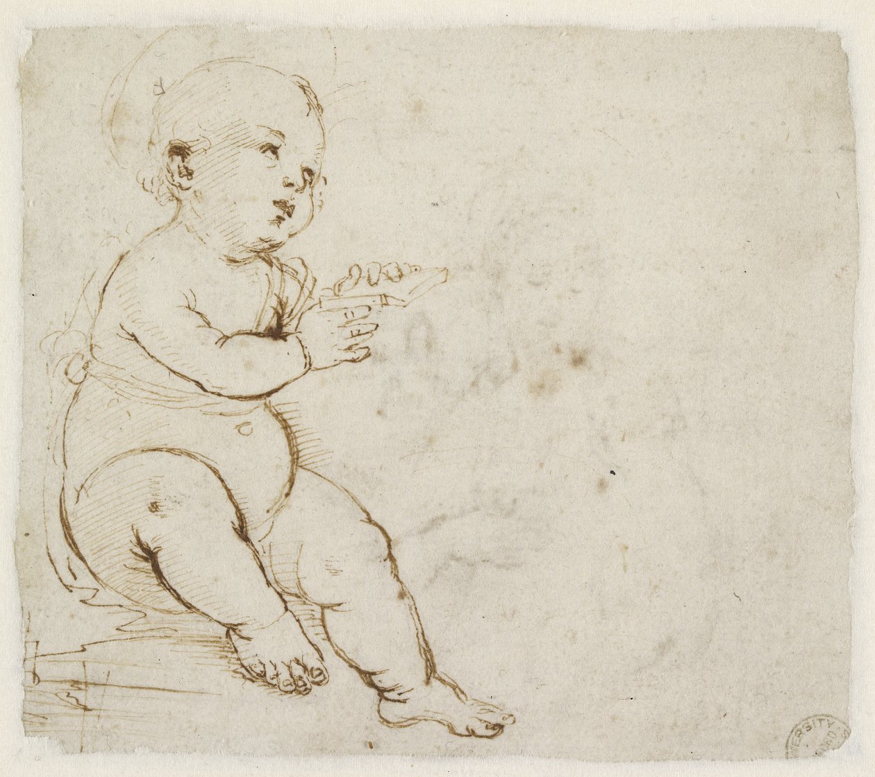Verso：基督儿童的研究，WA1846.152a 作者 拉斐尔（Raffaello Sanzio Raphael）