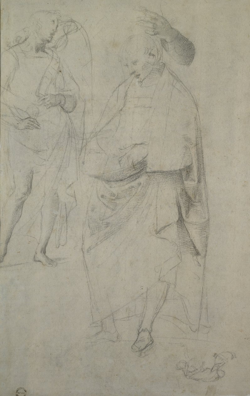Verso：研究天使和站立的人，WA1846.148 作者 拉斐尔（Raffaello Sanzio Raphael）