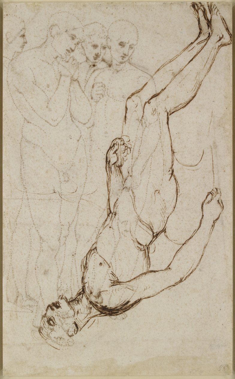 Verso：在Pietà中研究基督的身体，WA1846.171 作者 拉斐尔（Raffaello Sanzio Raphael）
