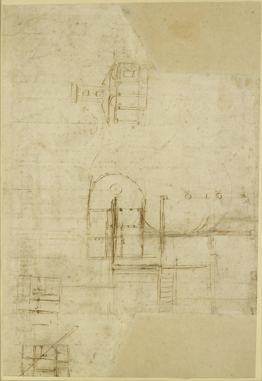 Verso：各种大致草拟的地面平面图，WA1846.215 作者 拉斐尔（Raffaello Sanzio Raphael）