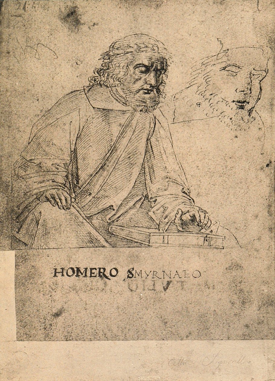 荷马;拉斐尔画的。 Gallerie dellAccademia，威尼斯 作者 拉斐尔（Raffaello Sanzio Raphael）