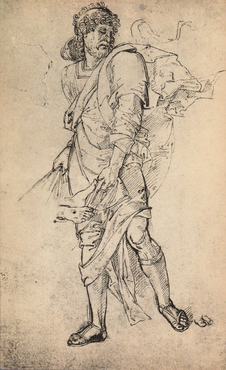 男性人物与地幔;拉斐尔画的。 Gallerie dellAccademia，威尼斯 作者 拉斐尔（Raffaello Sanzio Raphael）