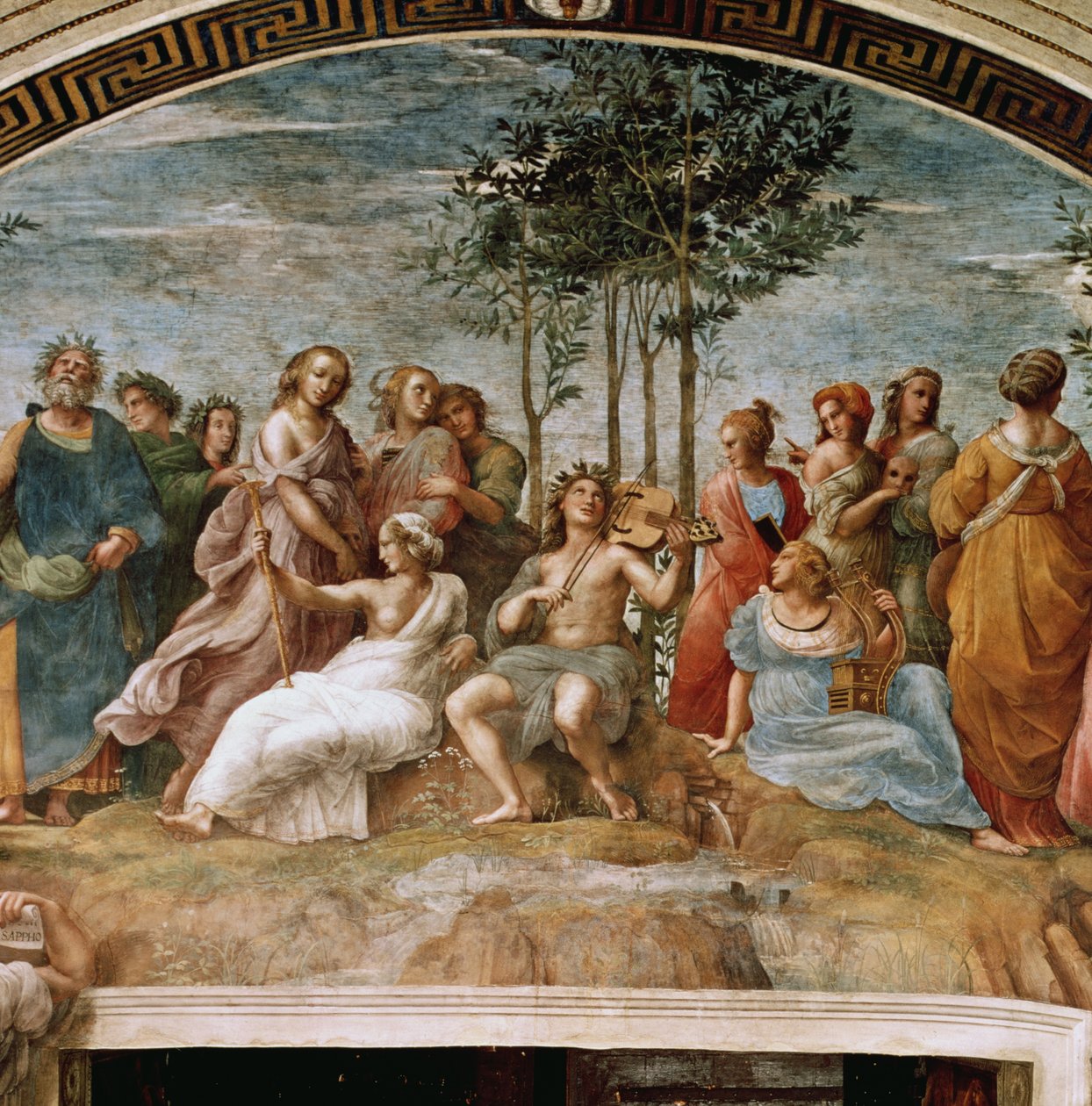 Parnassus，来自Stanza della Segnatura，1510-11 作者 拉斐尔（Raffaello Sanzio Raphael）