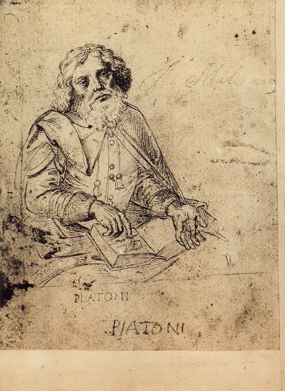 柏拉图的肖像;拉斐尔画的。 Gallerie dellAccademia，威尼斯 作者 拉斐尔（Raffaello Sanzio Raphael）