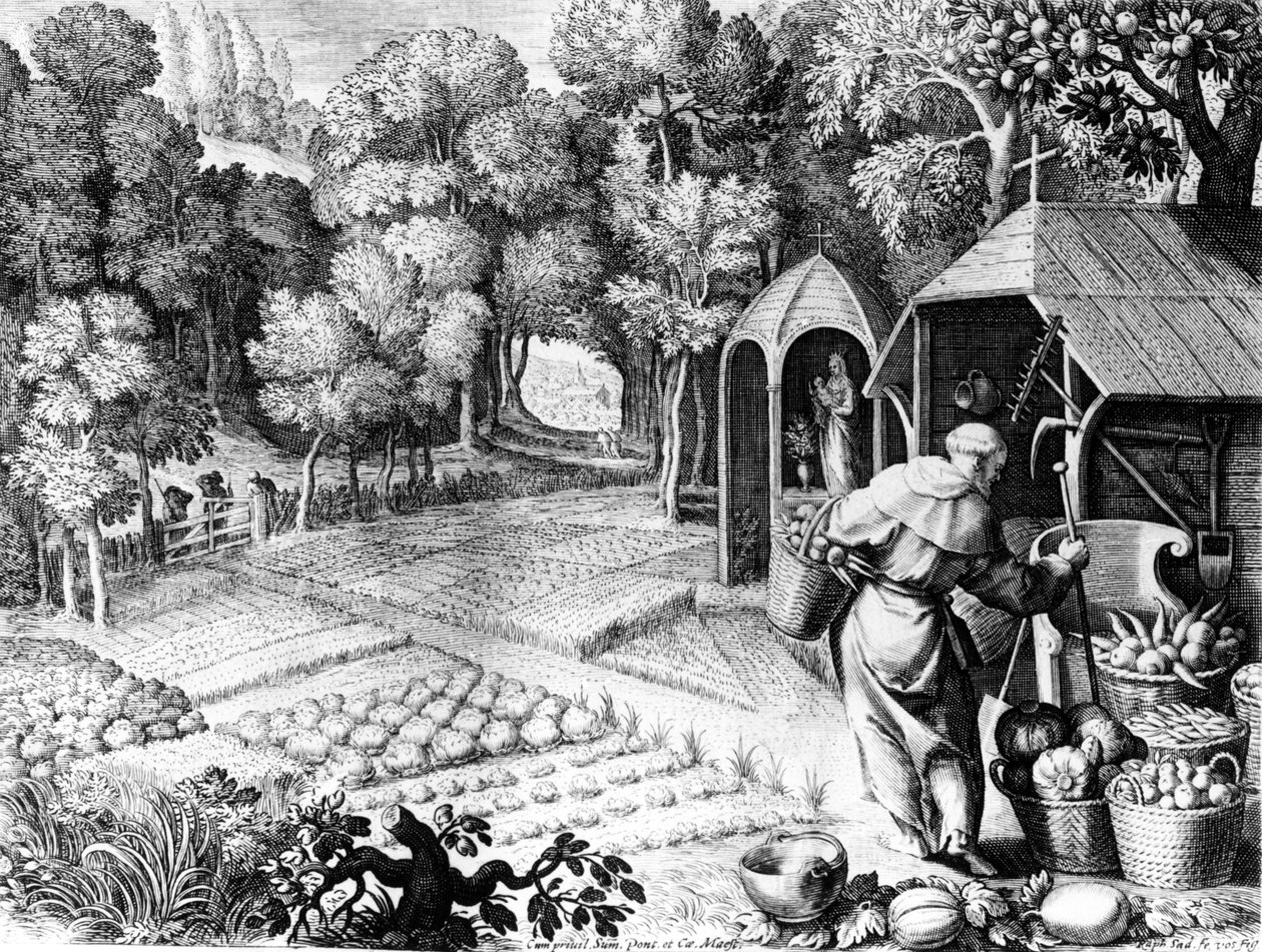圣菲亚尔在他的花园，c.1580-1620 作者 拉斐尔·萨德勒