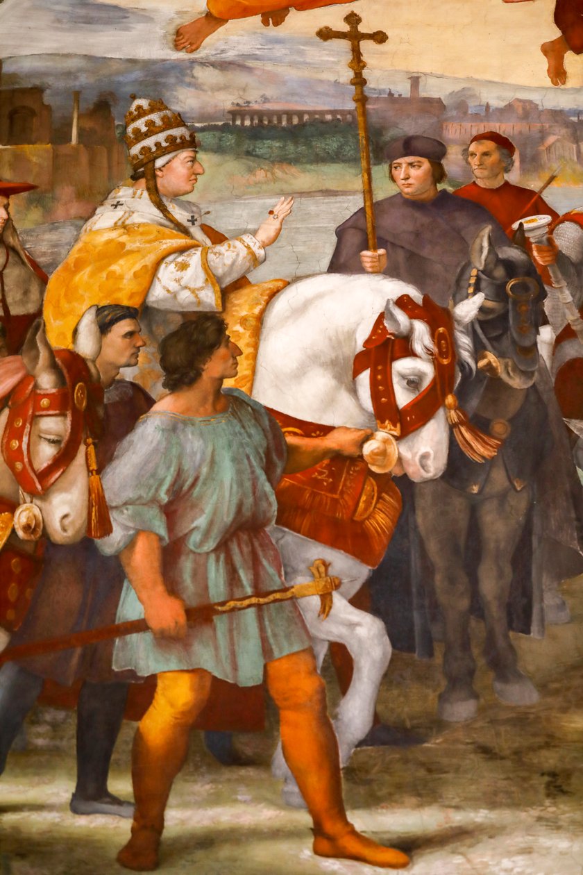 圣利奥大帝与阿提拉的会面。1511-1514 年（壁画） 作者 拉斐尔